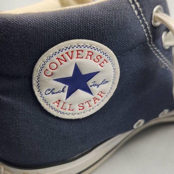 Converse All Star Men's Size 9 Women's 11 Blue Canvas Mid Rise Sneakers Shoes - Picture 6 of 8